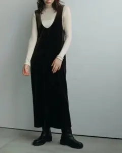 anuke Velour Uneck Onepiece ブラウン 36