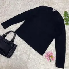 美品　アルマーニエクスチェンジ　ニット　黒　薄手　コットン　メンズ　Mサイズのサムネイル