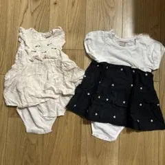 フリル付きロンパース2点セット