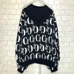 CAVE ロゴ ブラックパーカー Mサイズ　派手 人気デザイン　ゆったり