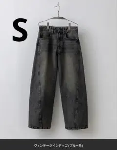 VINTAGE WASHED CURVED DENIM