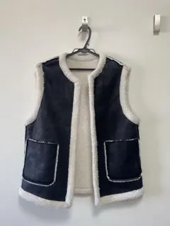 リバーシブル フェイクファーコート ベスト