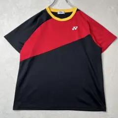 【美品】ヨネックス ゲームシャツ　半袖Tシャツ 赤/黒/黄 メンズM