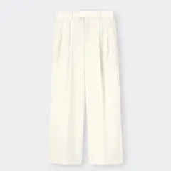 GU ローウエストバギーパンツ　ボトムス　オフホワイト　S 長ズボン　ジーユー