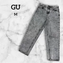 ジーユー　GU ハイウエストマムジーンズ　ケミカルウォッシュ　Mサイズのサムネイル