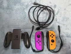 Switch ジョイコンパープル＆イエロー ジョイコングリップ、充電ケーブル付き