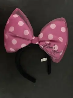 ミニーマウス ピンクリボン カチューシャ