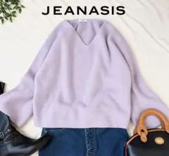 【美品】JEANASIS ジーナシス ワイドスリーブVネックプルオーバーニット