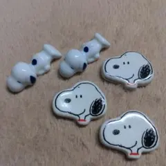 スヌーピー　箸置き　スプーン置き　5個セット　陶器製