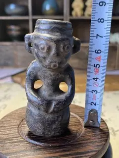 ネパール木彫り時代置物飾り23センチカトマンズ骨董市場にて入手品 