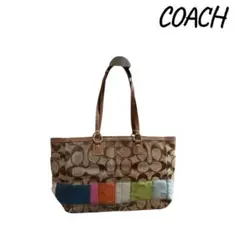 『訳あり』COACH コーチ シグネチャー パッチワーク トートバッグ