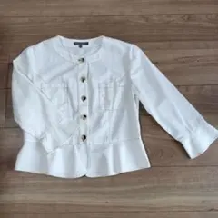 LAURA ASHLEY ノーカラージャケット ホワイトのサムネイル