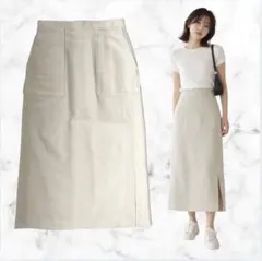 Le souk タイトスカート ホワイト　ロング スリット きれいめ 11のサムネイル