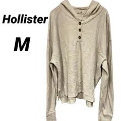 Hollister アイボリーパーカー M シンプル　ワッフル生地 ホリスター