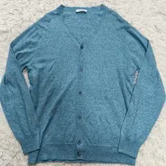 【美品/稀少XL】クルチアーニ カーディガン メランジ ニット 麻 絹 カシミヤ