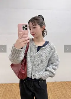 bigスラブニットカーディガン カスタネ