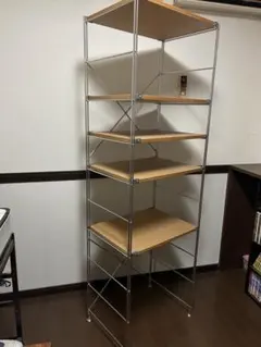 美品 無印良品 MUJI ステンレスユニットシェルフ 大 オーク材　廃盤のサムネイル