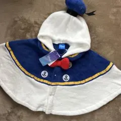 ディズニー　ドナルドダック　フード付きポンチョ　90cm