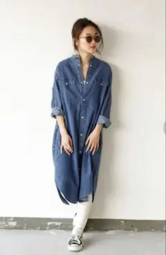 【美品】Auntie Rosa Holiday デニムシャツワンピース