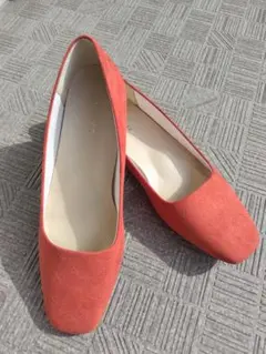 BENEBIS オレンジ スクエアトゥ フラットシューズ 24cm