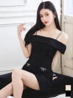 JEWELS オフショルツイードミニドレスのサムネイル