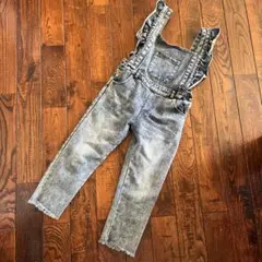 フリル付きデニムオーバーオール