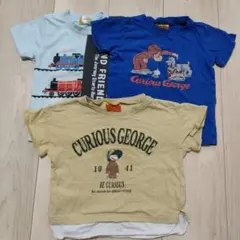 おさるのジョージ、トーマス、3点セットまとめ売り(95サイズ)　保育園着