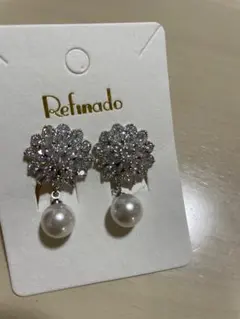 Refinado パール付きクリップイヤリング