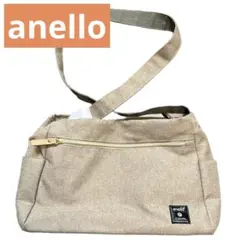【美品】アネロ anello ショルダーバッグ 大容量 ベージュ