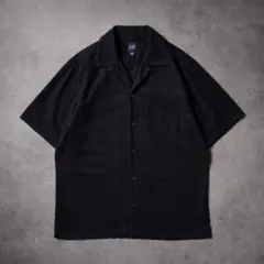 【希少】00s OLD GAP コットンメッシュ 半袖オープンカラーシャツ 黒L 希少】00s OLD GAP コットンメッシュ 半袖オープンカラーシャツ 黒L