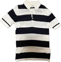 【別注・英国製】JOHN SMEDLEY ボーダー サマーニットポロシャツ Sのサムネイル