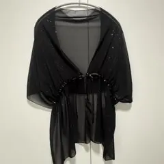 ブラック スパンコール シースルー ストール