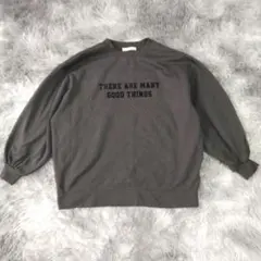 【SHOO-LA-RUE】濃灰 裏起毛トレーナー (F) ボリューム袖 可愛い