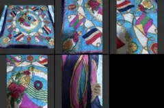 シルクスカーフセット（青・赤）