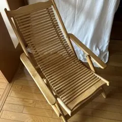 ヴィンテージ 折り畳み 木製 デッキチェア サウナ キャンプ BBQ z605