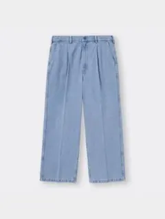 【未使用品】GU ジーユー デニムバギースラックス 丈標準 Mサイズ ブルー