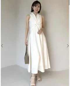 ánuans アニュアンス　ツイストギャザーワンピース　エクリュMサイズ