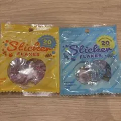 国内正規品保証！立体フレークステッカー　2袋セット　お菓子デザイン　新品　セリア