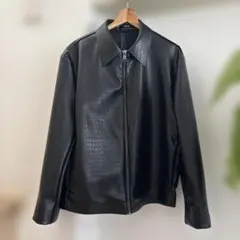ブラック クロコダイル風 ジャケット