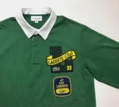 LACOSTE　ラコステ　ラガーシャツ　M　グリーン　ヘリテージワッペン