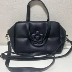 MARY QUANT ブラックショルダーバッグ 2way