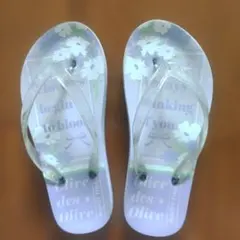 花柄グリッターサンダル キッズ用　19cm　女の子　ビーチサンダル