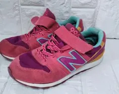 New Balance キッズスニーカー ピンク/紫　22㌢　難あり