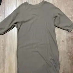 UNIQLO ベージュ 七分袖 ニットワンピース L