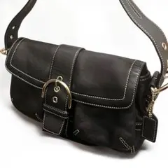 【極美品】COACH ソーホー ショルダーバッグ 黒 レザー