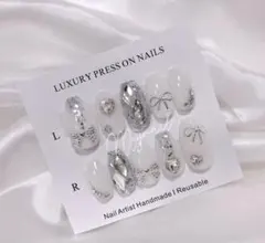 515ちゅるんネイルチップ 白 ニュアンス 韓国 ワンホン フレンチガーリー