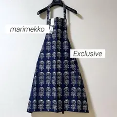 限定！マリメッコ☆ヴィヒキルース エプロン ネイビー ブラック