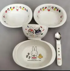 ミッフィー　アンパンマン　子供用食器 5点まとめ売りのサムネイル