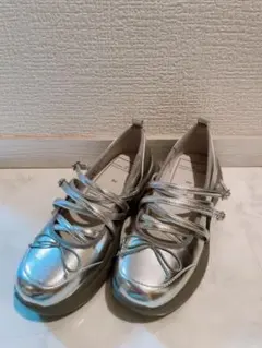 GU×rokh(ロク) コラボ メリージェーンシューズ シルバー　S 22.5