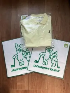 ジャックバニー　ポロシャツ　タオル　ゴルフ　子供服　JackBunny!! 黄色